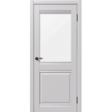 Дверь межкомнатная Дубрава Сибирь Геометрия Софт ОМЕГА серая, стекло ромб